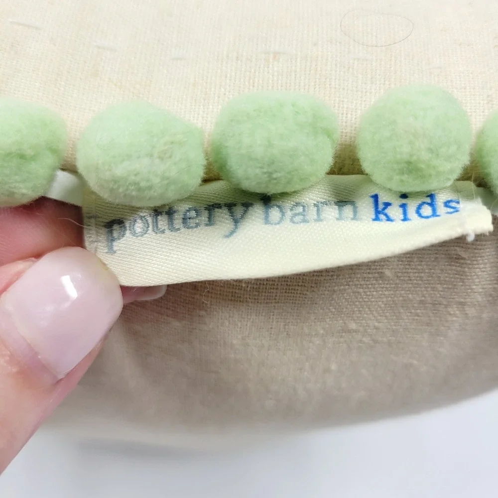 Pottery Barn Kids Floral Dot Ribbon Striped Throw Pillow Pom Pom Discontinued